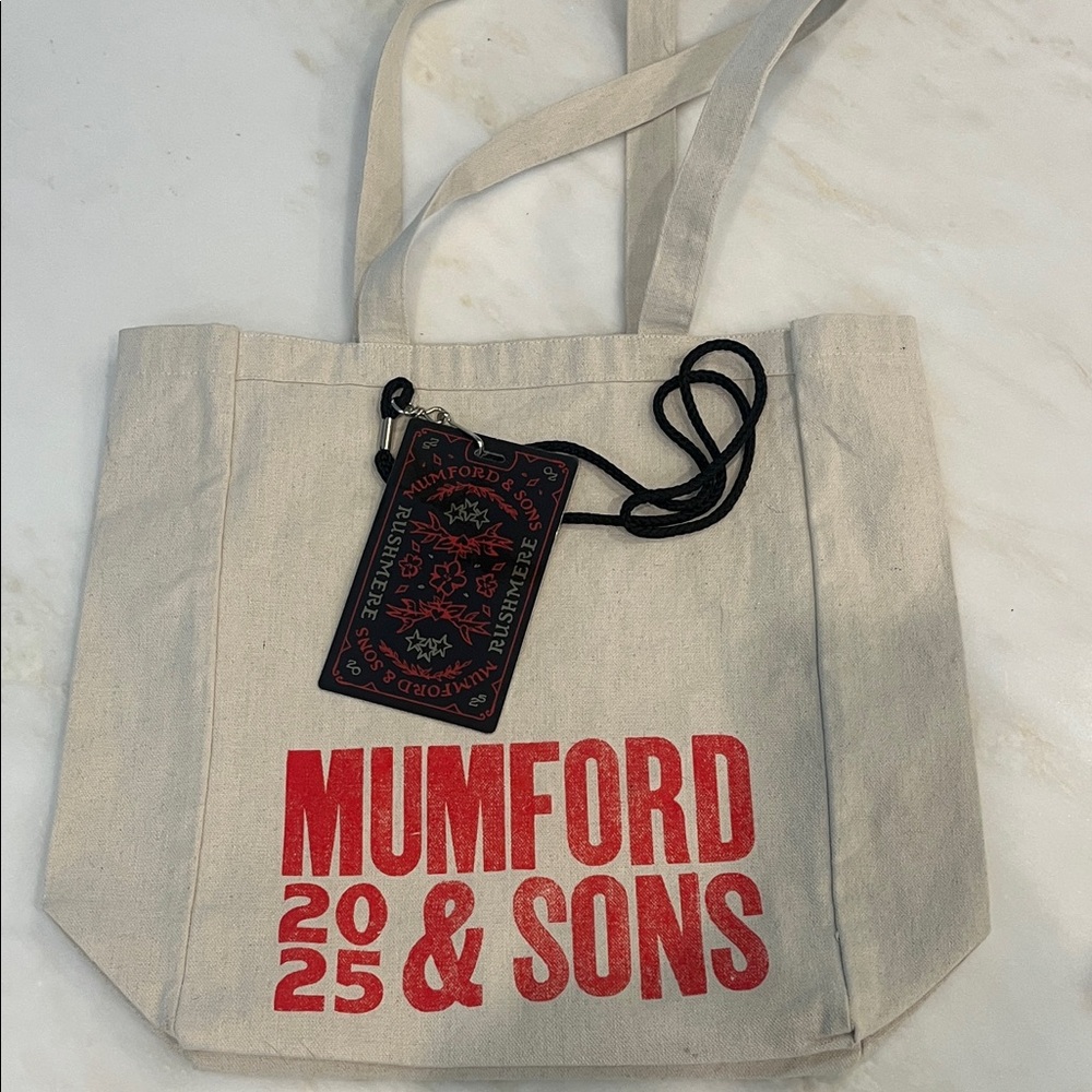 Mumford concert Tote Bag - Cream and Red